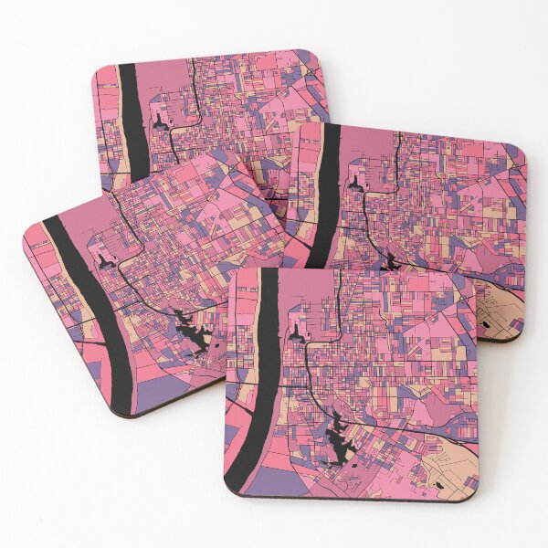 Item preview, Baton Rouge Map Pattern in Purple & Pink designed and sold by PatternMaps.