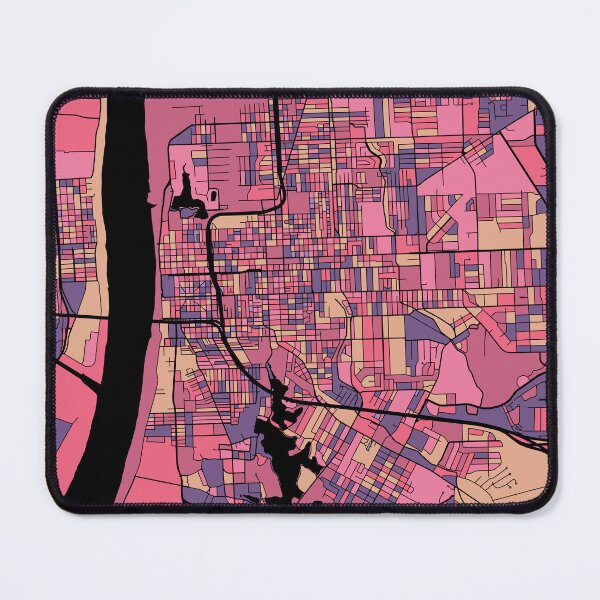 Item preview, Baton Rouge Map Pattern in Purple & Pink designed and sold by PatternMaps.