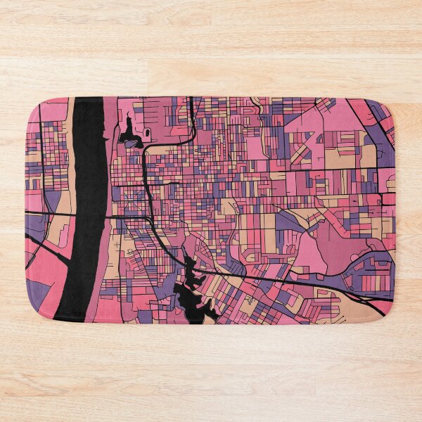 Item preview, Baton Rouge Map Pattern in Purple & Pink designed and sold by PatternMaps.