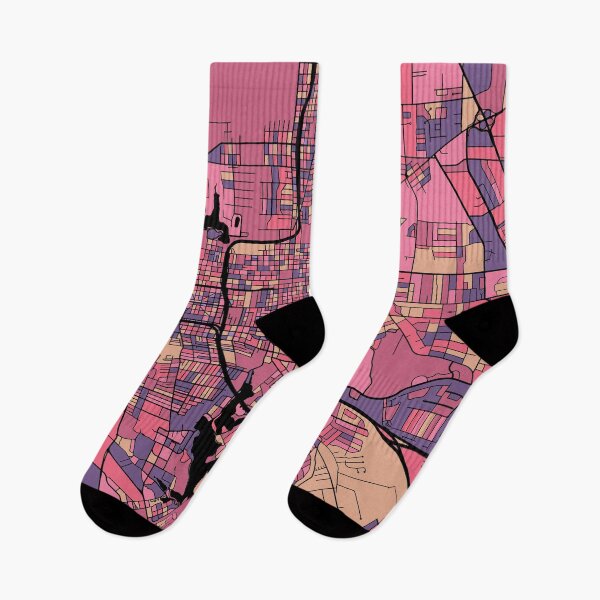 Item preview, Baton Rouge Map Pattern in Purple & Pink designed and sold by PatternMaps.
