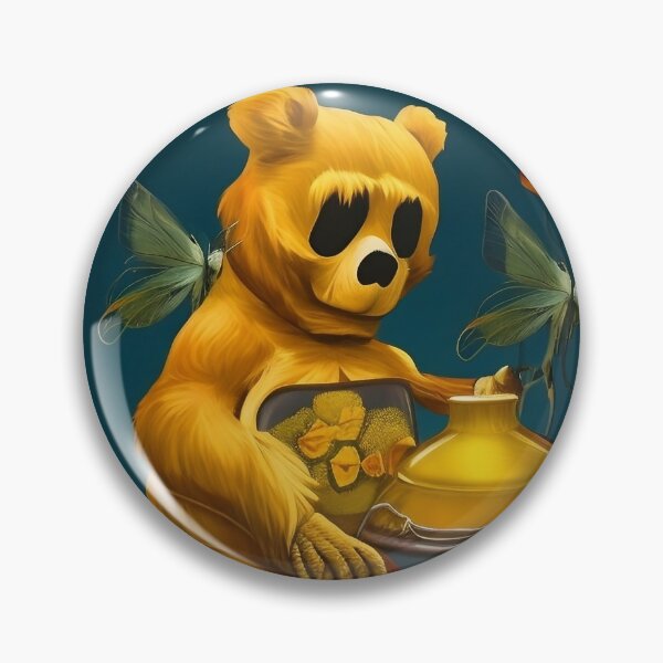 Item preview, Surreal Golden Bear Skull - Enigmatic Fusion of Life and Legacy designed and sold by Freak-Scene.