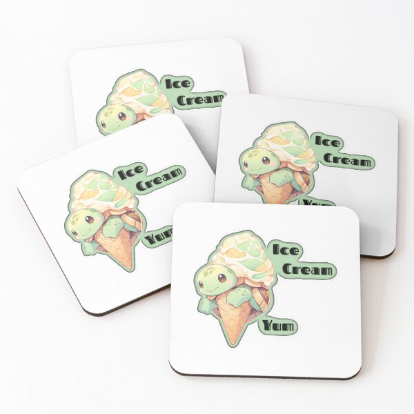 Item preview, National Ice Cream Day Ice Cream Yum Turtle and Ice Cream Sticker designed and sold by ZEESDESIGN.