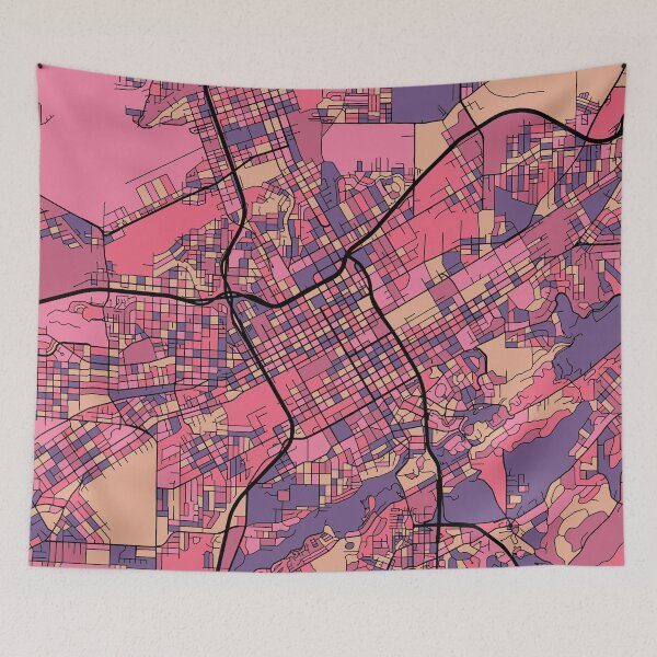 Item preview, Birmingham Map Pattern in Purple & Pink designed and sold by PatternMaps.
