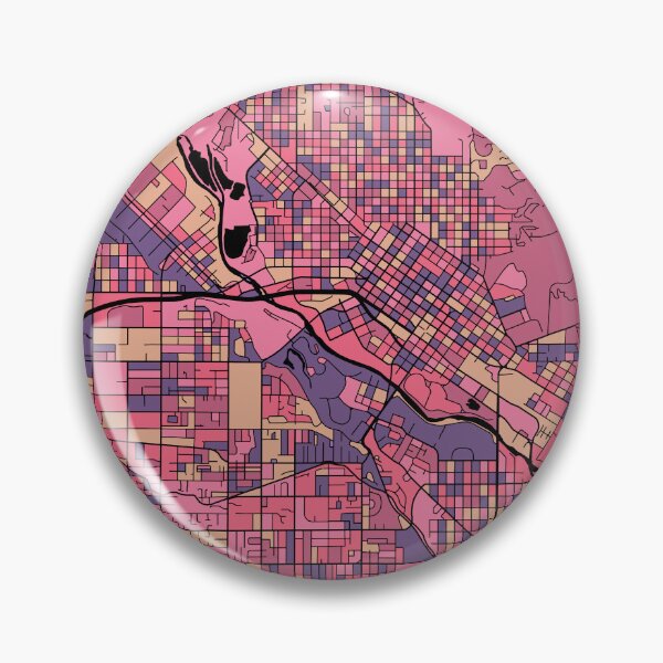 Artikelvorschau, Boise-Kartenmuster in Lila und Rosa entworfen und verkauft von PatternMaps.
