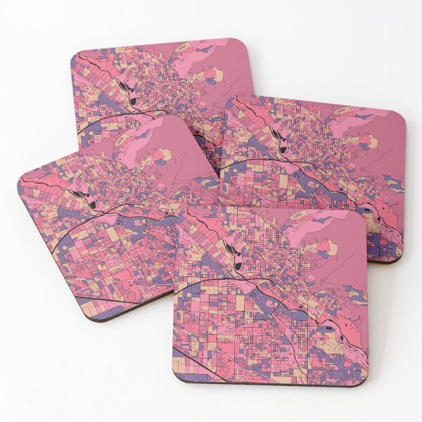 Item preview, Boise Map Pattern in Purple & Pink designed and sold by PatternMaps.