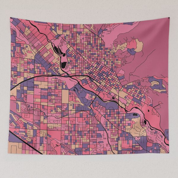 Item preview, Boise Map Pattern in Purple & Pink designed and sold by PatternMaps.