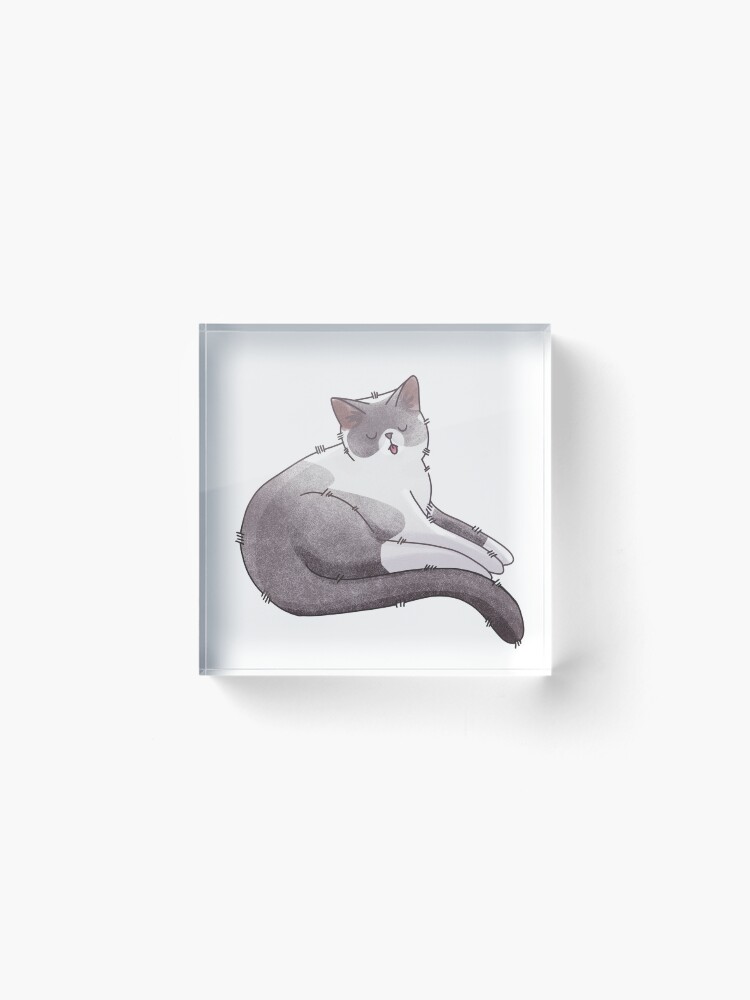 Thumbnail 2 of 5, Acrylic Block, Sleepy point cat designed and sold by FelineEmporium.