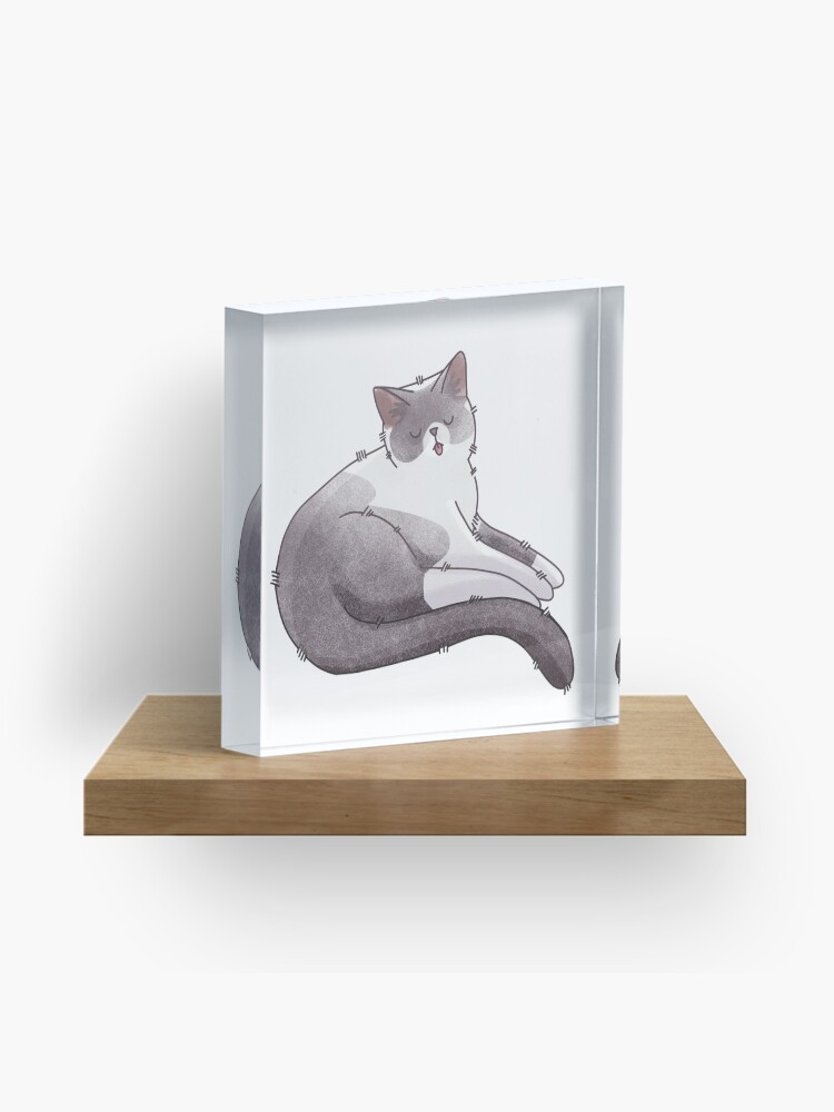 Thumbnail 1 of 5, Acrylic Block, Sleepy point cat designed and sold by FelineEmporium.