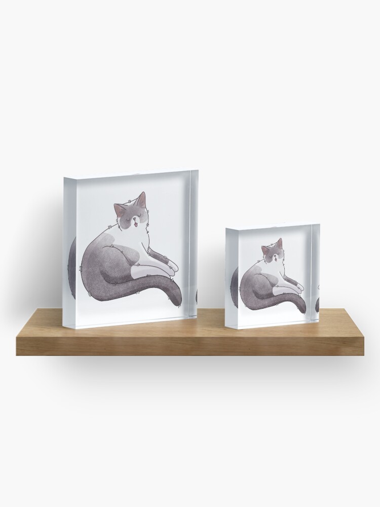 Thumbnail 4 of 5, Acrylic Block, Sleepy point cat designed and sold by FelineEmporium.