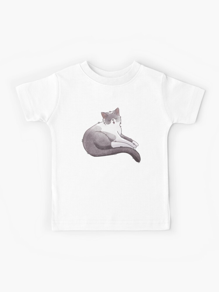 Thumbnail 1 of 2, Kids T-Shirt, Sleepy point cat designed and sold by FelineEmporium.