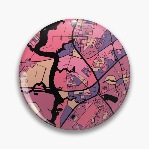 Artikelvorschau, Chesapeake-Kartenmuster in Lila und Rosa entworfen und verkauft von PatternMaps.