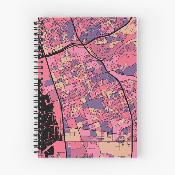 Aperçu de l'œuvre Modèle de carte Chula Vista en violet et rose créée et vendue par PatternMaps.