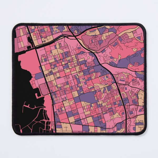 Item preview, Chula Vista Map Pattern in Purple & Pink designed and sold by PatternMaps.
