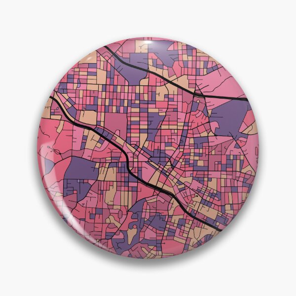 Aperçu de l'œuvre Modèle de carte de Durham en violet et rose créée et vendue par PatternMaps.