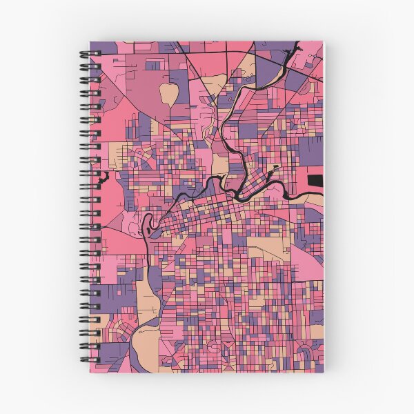 Item preview, Fort Wayne Map Pattern in Purple & Pink designed and sold by PatternMaps.
