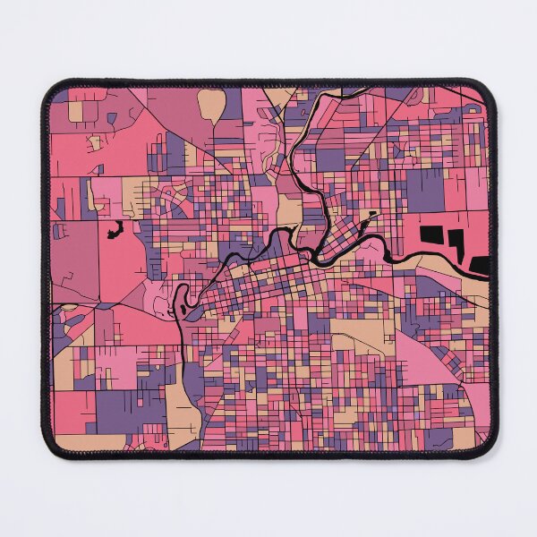 Item preview, Fort Wayne Map Pattern in Purple & Pink designed and sold by PatternMaps.