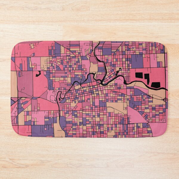 Item preview, Fort Wayne Map Pattern in Purple & Pink designed and sold by PatternMaps.
