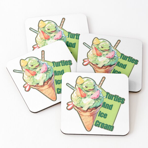 Item preview, Turtles and Ice Cream Sticker about Ice Cream and Turtles Sticker Design by Zeesdesign on Redbubble designed and sold by ZEESDESIGN.