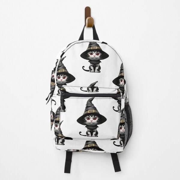 Item preview, Red eyes cat in witch costume sitting alone. designed and sold by PhotoSticker-YY.