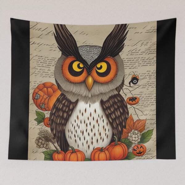 Item preview, Gran búho cornudo Dark Academia Botanical designed and sold by Yellowriversss.