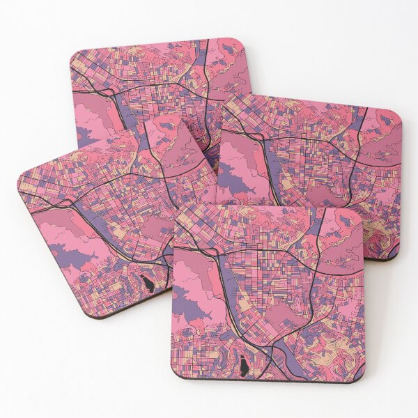 Item preview, Glendale Map Pattern in Purple & Pink designed and sold by PatternMaps.