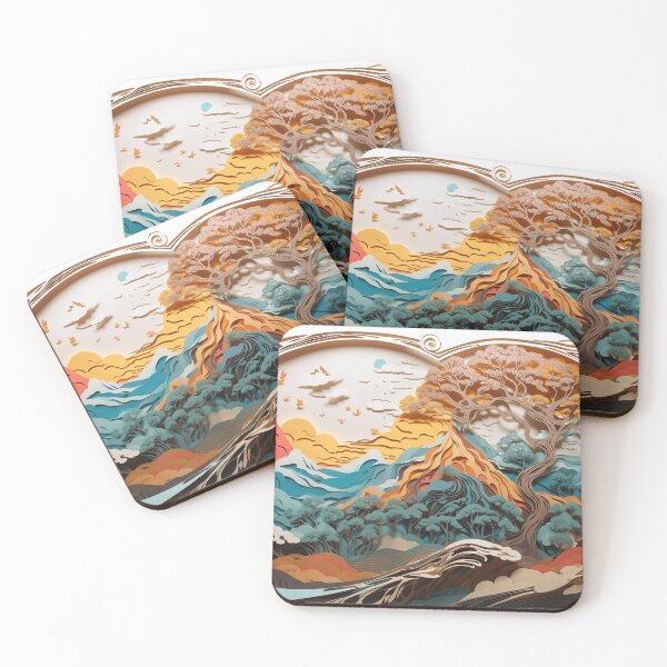 Item preview, Orange Mountain Scene designed and sold by Glenburn Graphics.