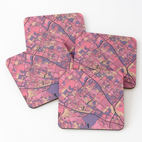Item preview, Irvine Map Pattern in Purple & Pink designed and sold by PatternMaps.