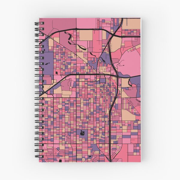 Artikelvorschau, Lubbock-Kartenmuster in Lila und Rosa entworfen und verkauft von PatternMaps.
