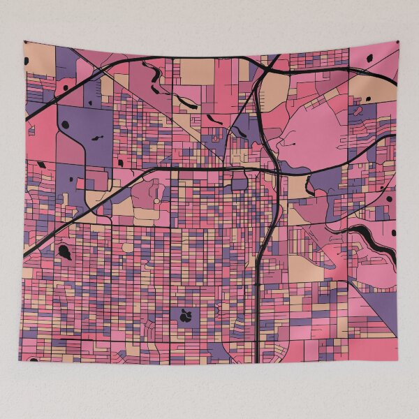 Item preview, Lubbock Map Pattern in Purple & Pink designed and sold by PatternMaps.