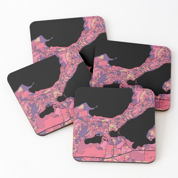 Item preview, Madison Map Pattern in Purple & Pink designed and sold by PatternMaps.