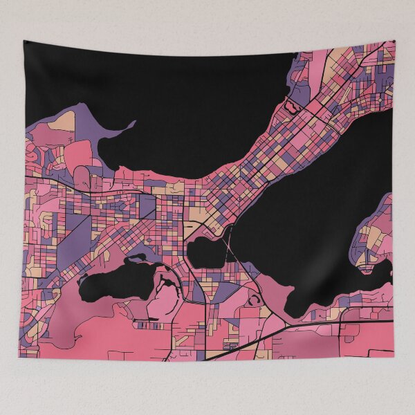 Item preview, Madison Map Pattern in Purple & Pink designed and sold by PatternMaps.