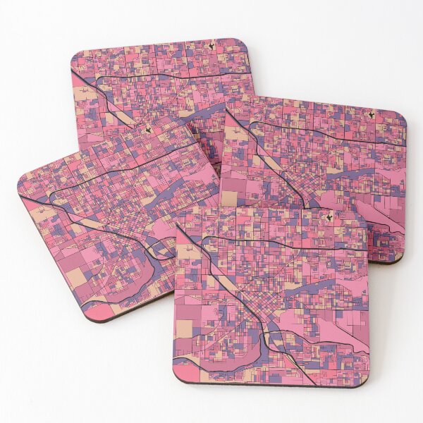 Item preview, Modesto Map Pattern in Purple & Pink designed and sold by PatternMaps.