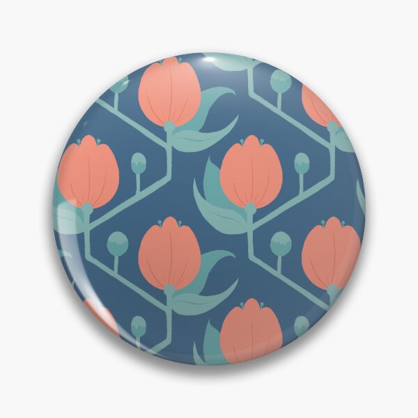 Item preview, Geometric Tulips On Blue Background Pattern designed and sold by Julia Sol.