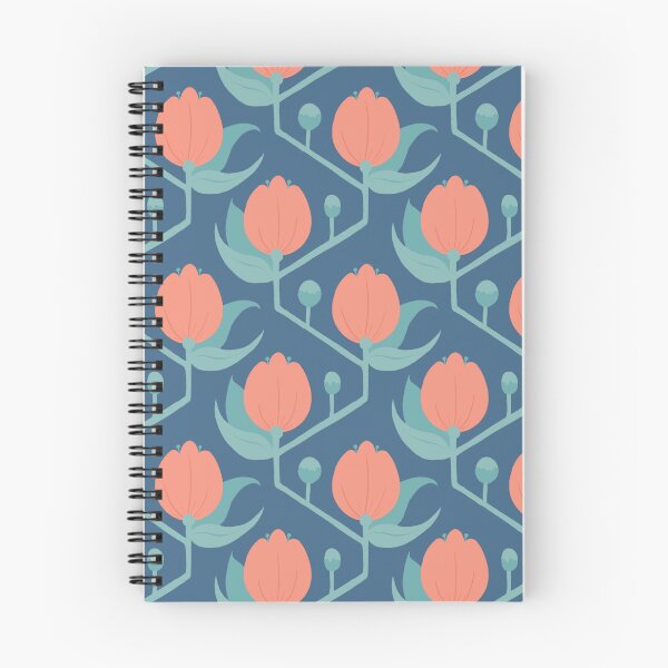 Item preview, Geometric Tulips On Blue Background Pattern designed and sold by Julia Sol.
