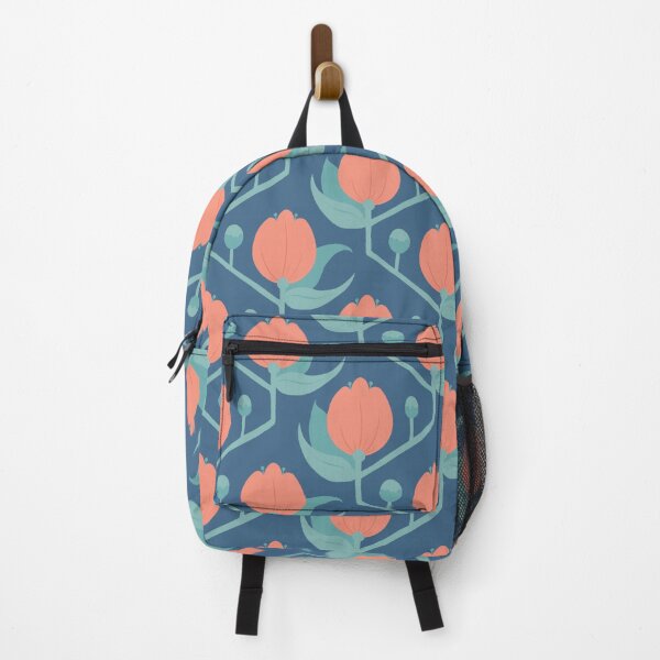 Item preview, Geometric Tulips On Blue Background Pattern designed and sold by Julia Sol.