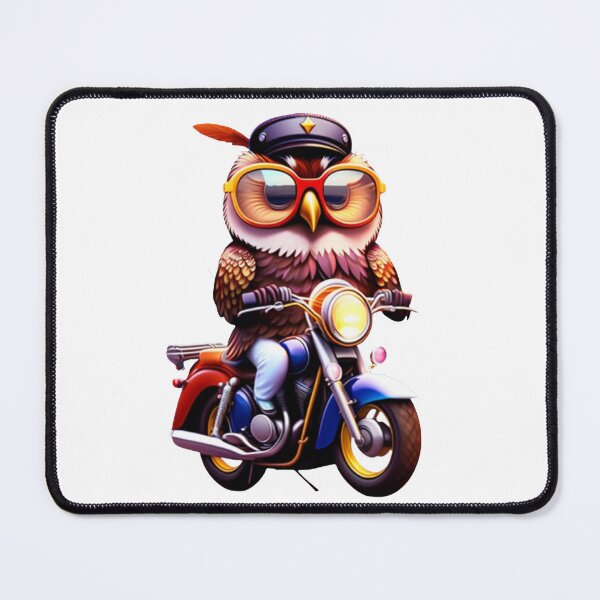 Item preview, Funny owl with glasses on the motorcycle designed and sold by Bernsteinhaus.