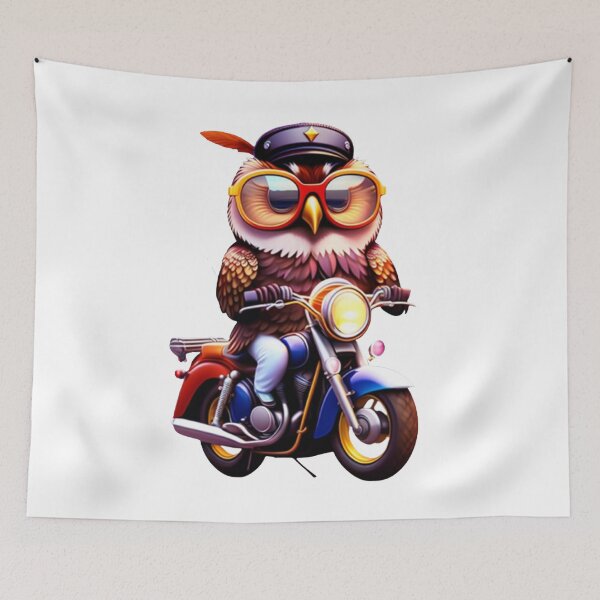 Item preview, Funny owl with glasses on the motorcycle designed and sold by Bernsteinhaus.