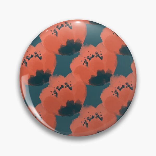 Item preview, Red Poppies On Dark Blue Background Pattern designed and sold by Julia Sol.