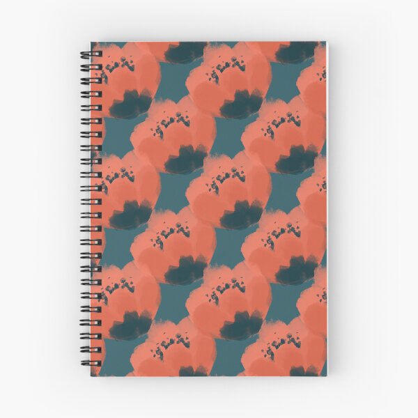 Item preview, Red Poppies On Dark Blue Background Pattern designed and sold by Julia Sol.