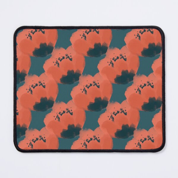 Item preview, Red Poppies On Dark Blue Background Pattern designed and sold by Julia Sol.