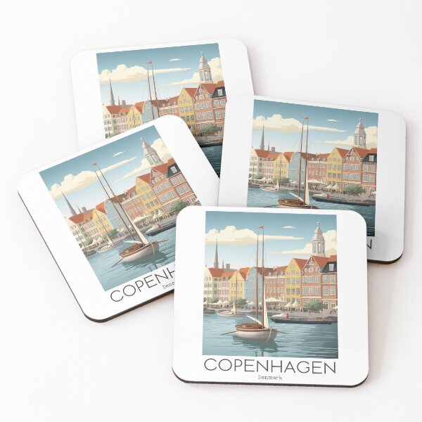 Aperçu de l'œuvre Une illustration de voyage vintage de Copenhague - Danemark créée et vendue par GoodOldVintage.