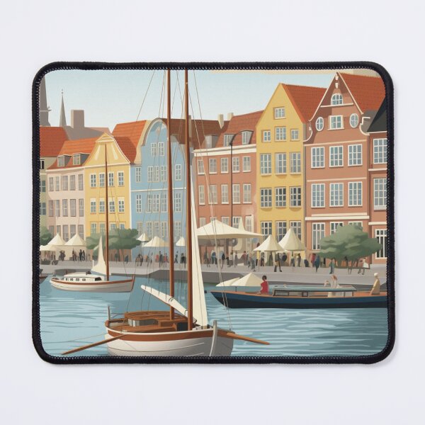 Item preview, A Vintage Travel Illustration of Copenhagen - Denmark designed and sold by GoodOldVintage.