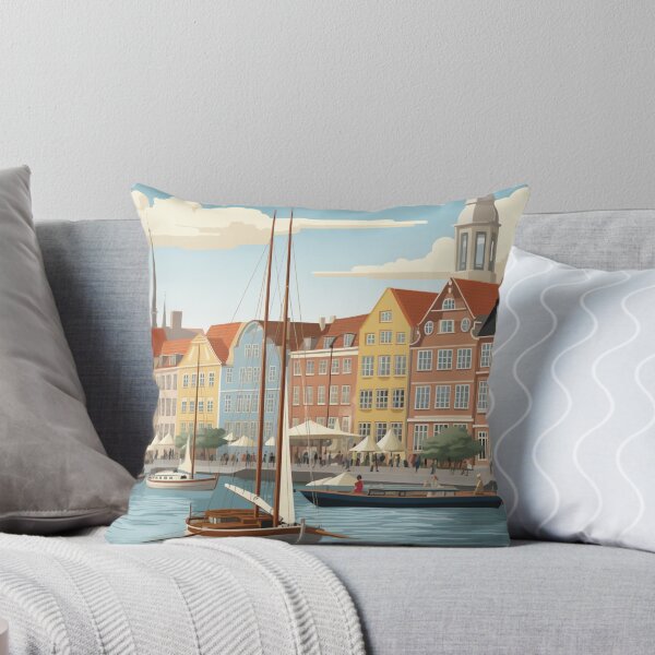 Item preview, A Vintage Travel Illustration of Copenhagen - Denmark designed and sold by GoodOldVintage.