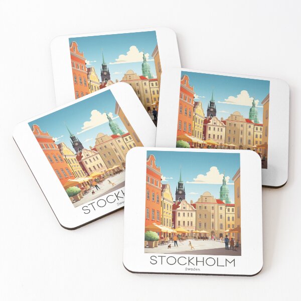Item preview, Una ilustración de viaje vintage de Estocolmo - Suecia designed and sold by GoodOldVintage.