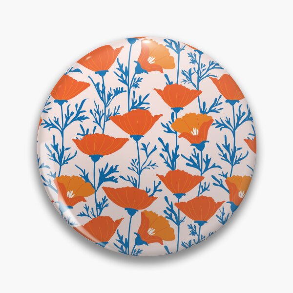 Aperçu de l'œuvre Pavot de Californie Orange Bleu créée et vendue par Insvy Design Studio.