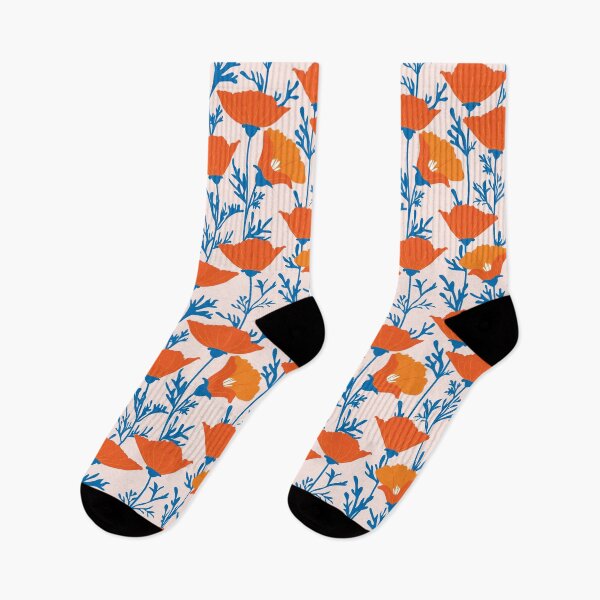Artikelvorschau, Kalifornischer Mohn Orange Blau entworfen und verkauft von Insvy Design Studio.