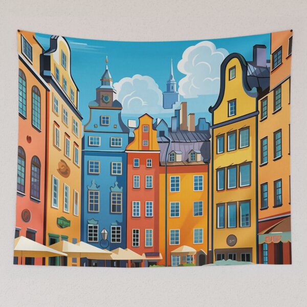 Item preview, A Pop Art Travel Print of Stockholm - Sweden designed and sold by StudioRedKoala.