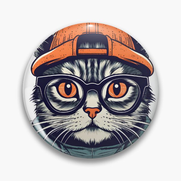 Item preview, hipster cat with helmet and glasses designed and sold by Ck-2106design.