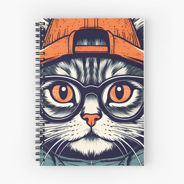 Item preview, hipster cat with helmet and glasses designed and sold by Ck-2106design.
