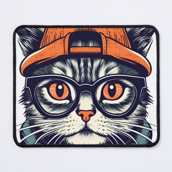 Item preview, hipster cat with helmet and glasses designed and sold by Ck-2106design.